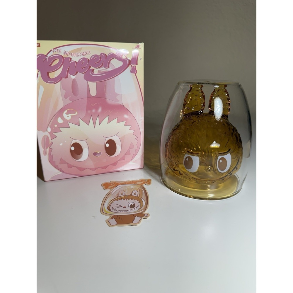 Authentic Labubu The Monsters Cheers Warm Heart Glass tumbler